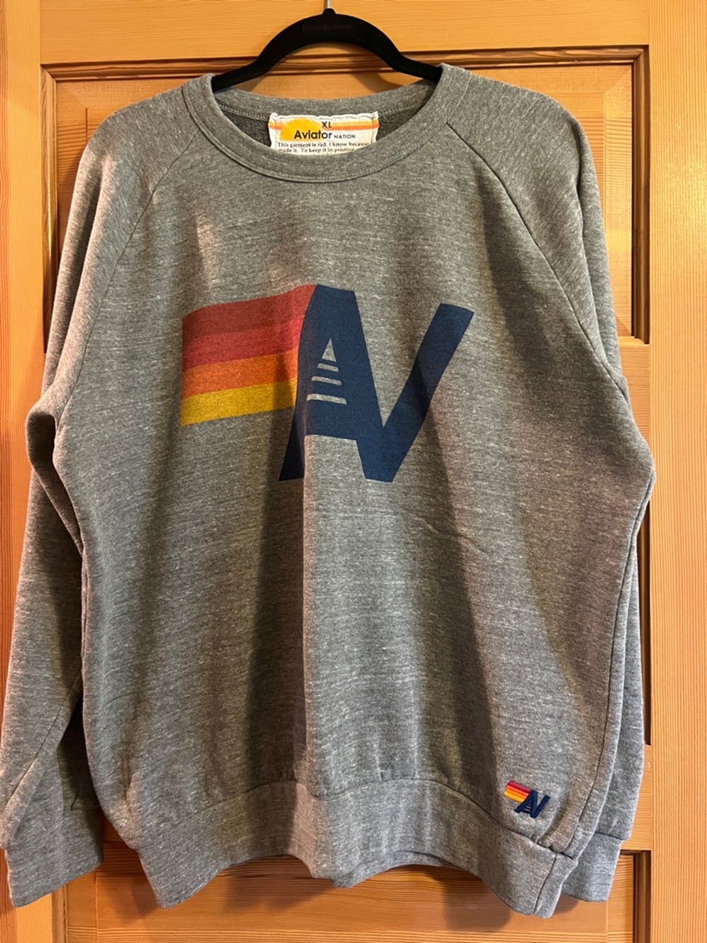 Aviator Nation Men's Gray Logo Crewneck Sweatshirt - Heather Gray